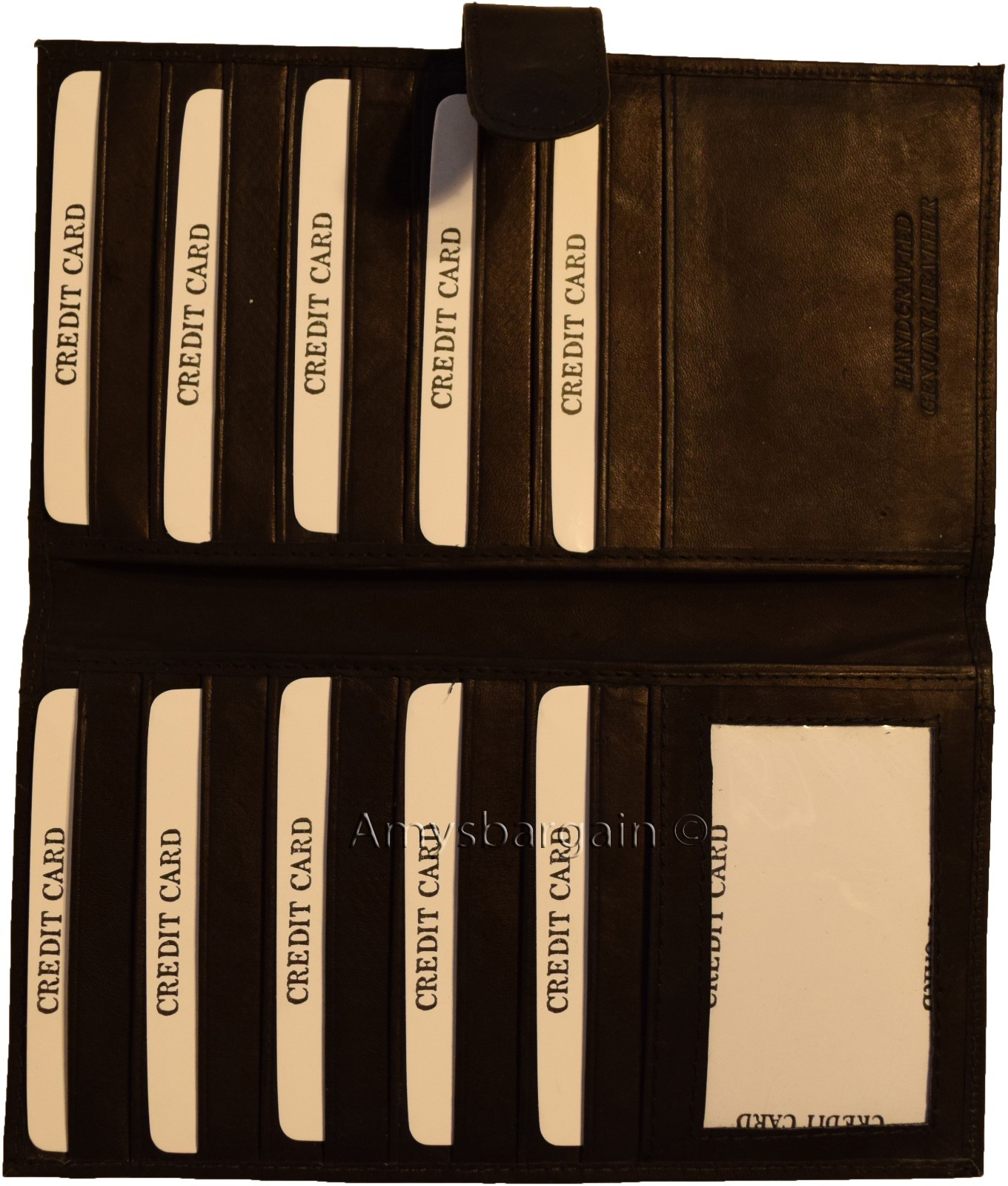Lot of 4 leather checkbook cover Black credit card ID wallet 19 Cards Brand New - Image 10