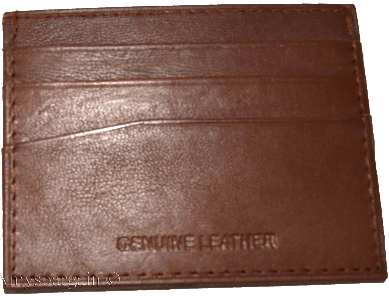 Lot of 4 new leather business card case 7 credit card ID card Tan card case - Image 7