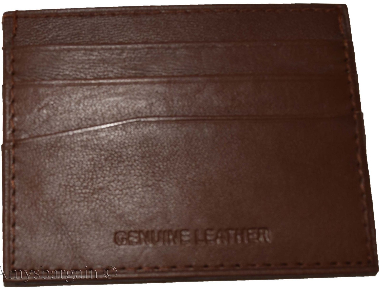 Lot of 4 new leather business card case 7 credit card ID card Tan card case - Image 8