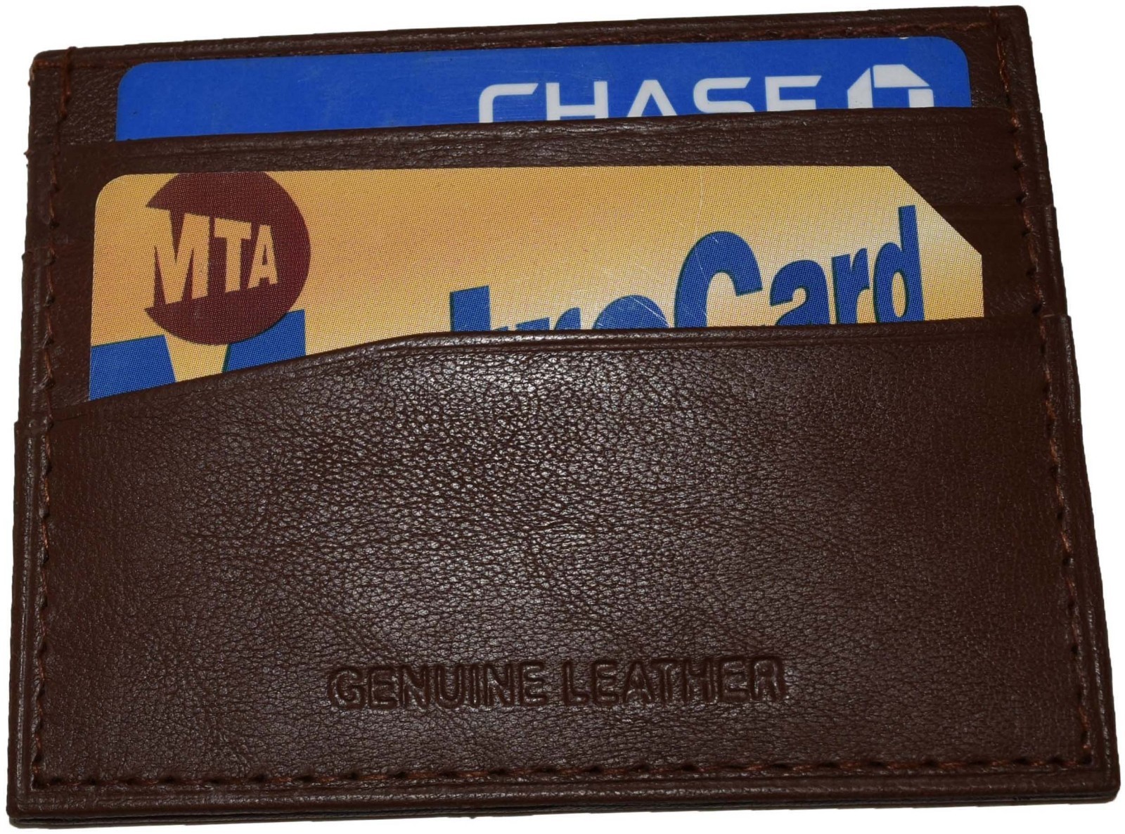 Lot of 4 new leather business card case 7 credit card ID card Tan card case - Image 9