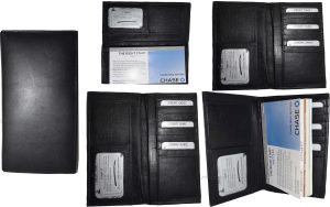 Lot of 5 Women/Men's Leather Checkbook Wallet Black Unbranded wallet card case