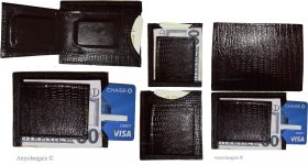 Lot of 6 Brown Lizard skin printed leather money clip Unbranded money clip new