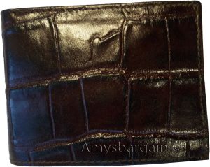 Lot of 6 Crocodile Skin Printed Leather man's Bifold wallet, ID, 2 billfolds New - Image 12