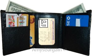 Lot of 6 Italian Style Woven Printed Leather Man's Brown Trifold walletI ID BNWT - Image 10