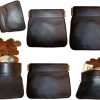 Lot of 6 New Leather Squeeze change purse metal framed squeeze Coin Change Case