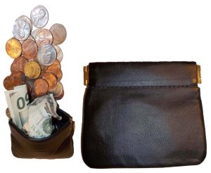 Lot of 6 New Leather Squeeze change purse metal framed squeeze Coin Change Case - Image 3