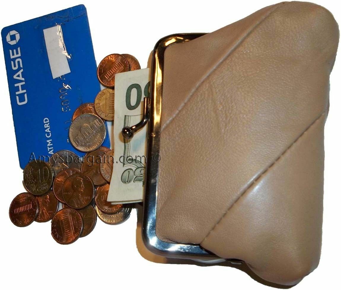 Lot of 6 new women's leather change purse coin bag wallet bag hand coin case new - Image 5