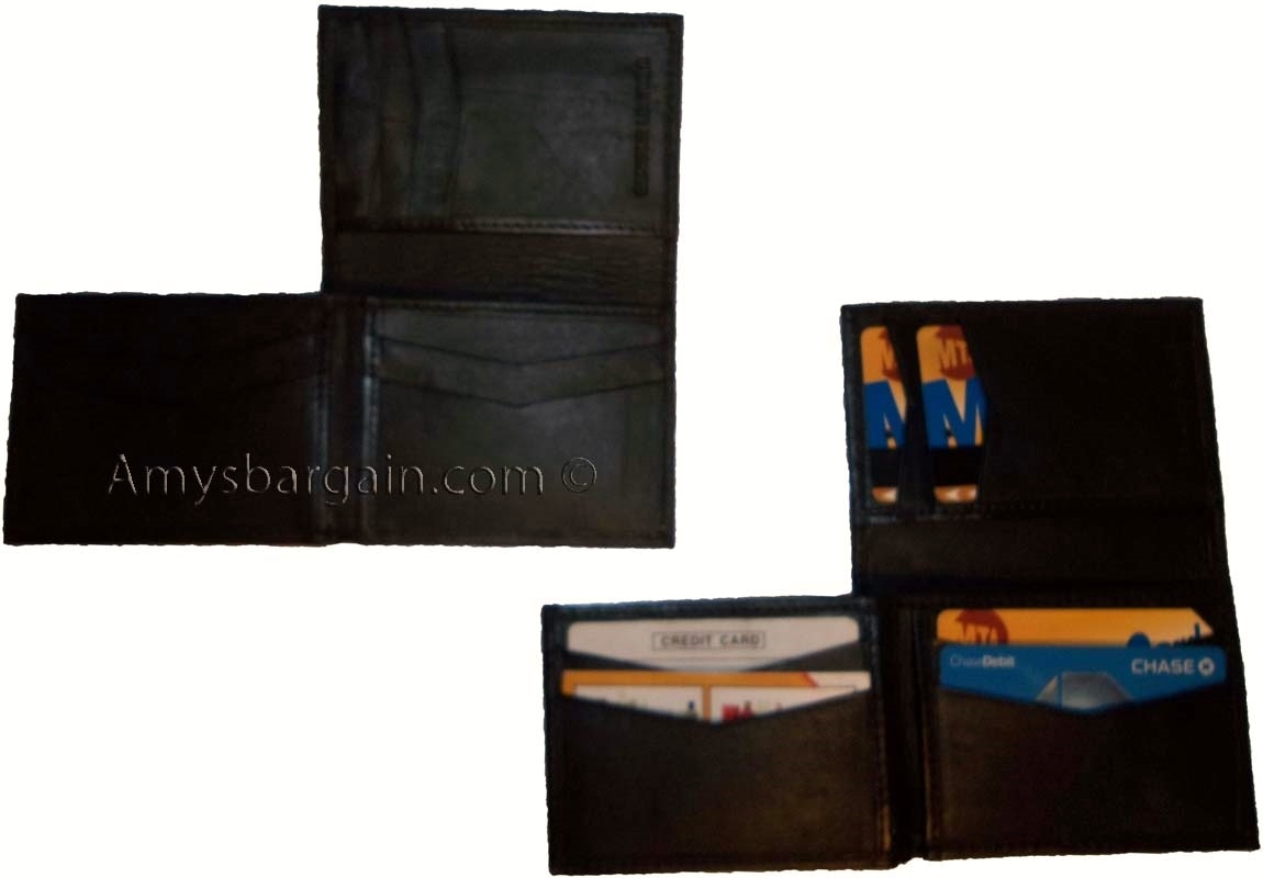 Lot of 8 Man's Wallet New Style Trifold Leather wallet ID 2 Bill slot New wallet - Image 11