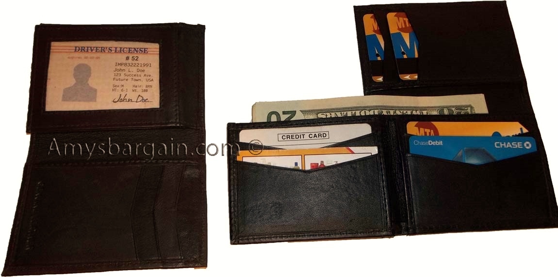 Lot of 8 Man's Wallet New Style Trifold Leather wallet ID 2 Bill slot New wallet - Image 12