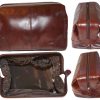 Man's grooming bag leather cosmetic make up case new leather toiletry case