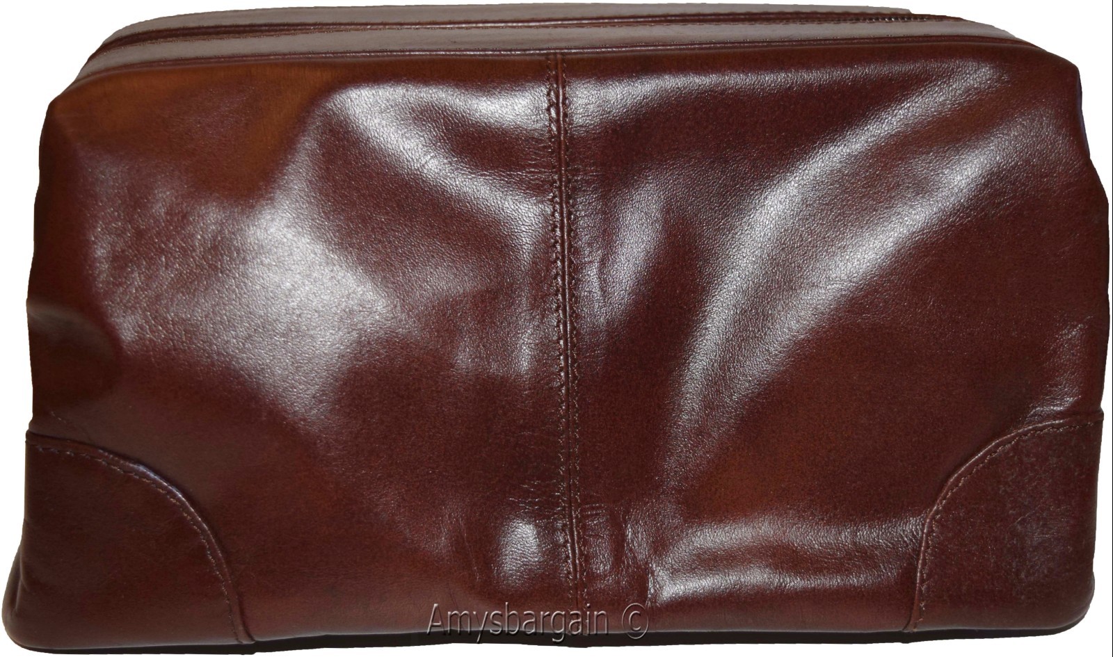 Man's grooming bag leather cosmetic make up case new leather toiletry case - Image 6