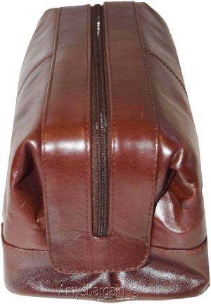 Man's grooming bag leather cosmetic make up case new leather toiletry case - Image 9