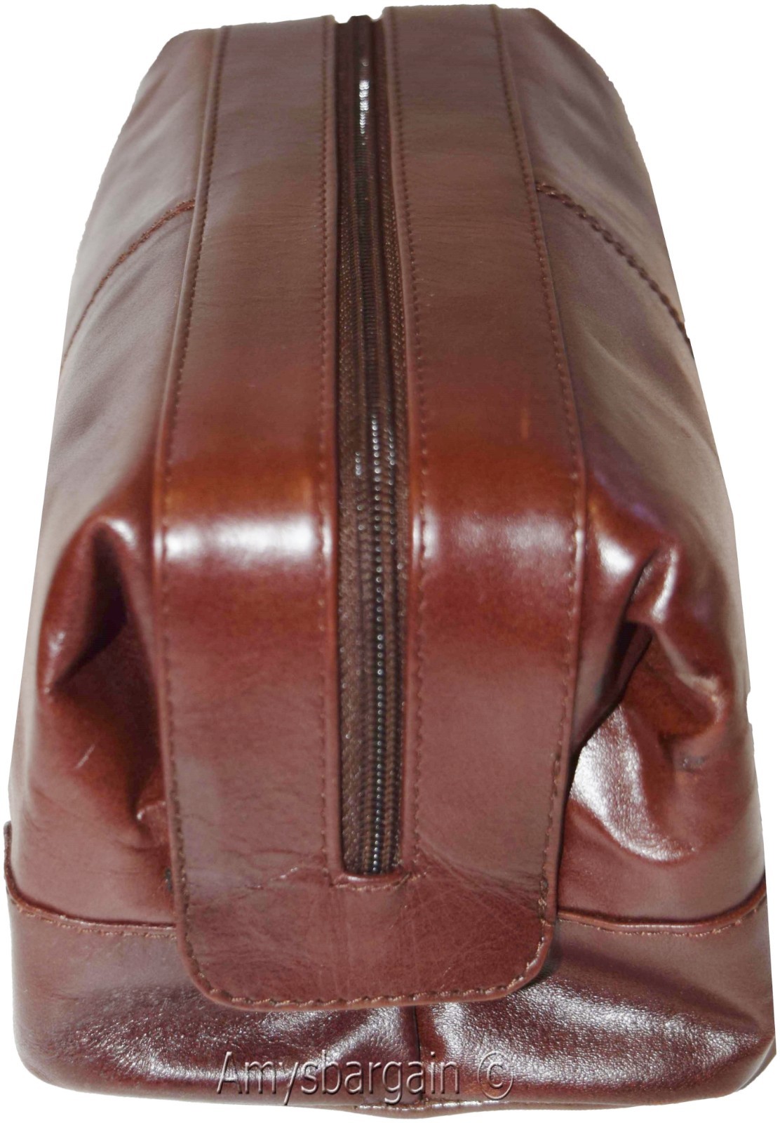 Man's grooming bag leather cosmetic make up case new leather toiletry case - Image 9