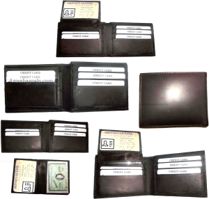 Man's wallet: Genuine Lambskin Leather wallet 2 bill pockets 1 ID 6 cards slots