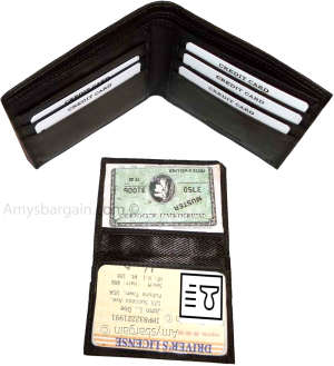 Man's wallet: Genuine Lambskin Leather wallet 2 bill pockets 1 ID 6 cards slots - Image 5