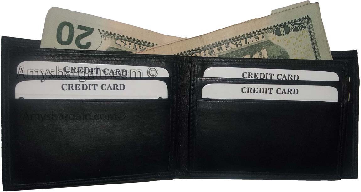 Man's wallet Lambskin Genuine Leather wallet 3 billfolds ID 6 cards slots BN - Image 10