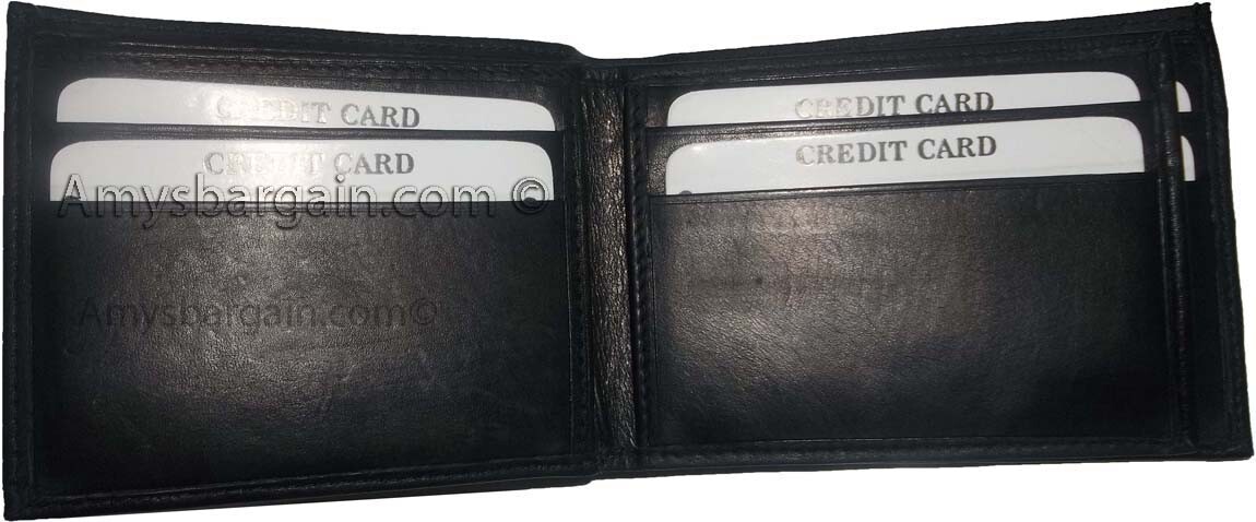 Man's wallet Lambskin Genuine Leather wallet 3 billfolds ID 6 cards slots BN - Image 4