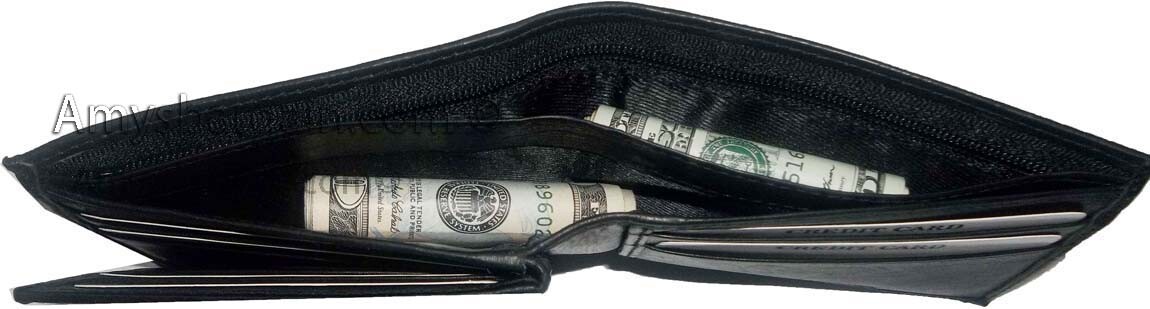 Man's wallet Lambskin Genuine Leather wallet 3 billfolds ID 6 cards slots BN - Image 5