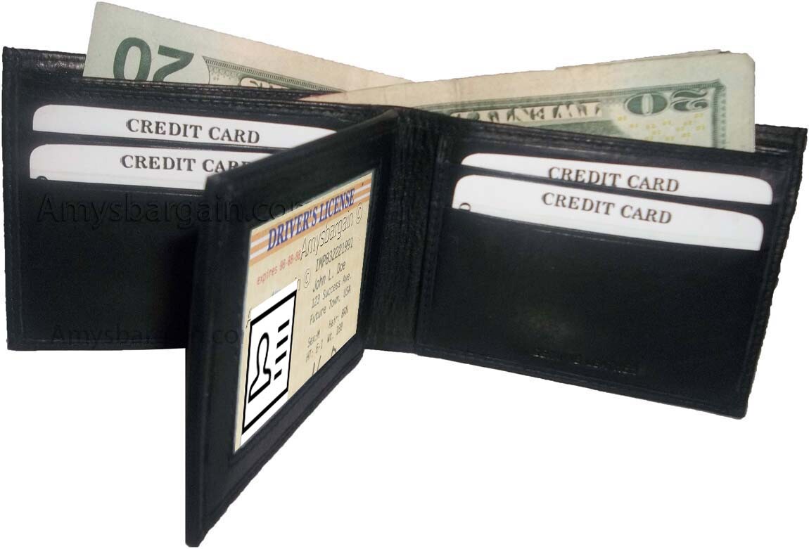 Man's wallet Lambskin Genuine Leather wallet 3 billfolds ID 6 cards slots BN - Image 6