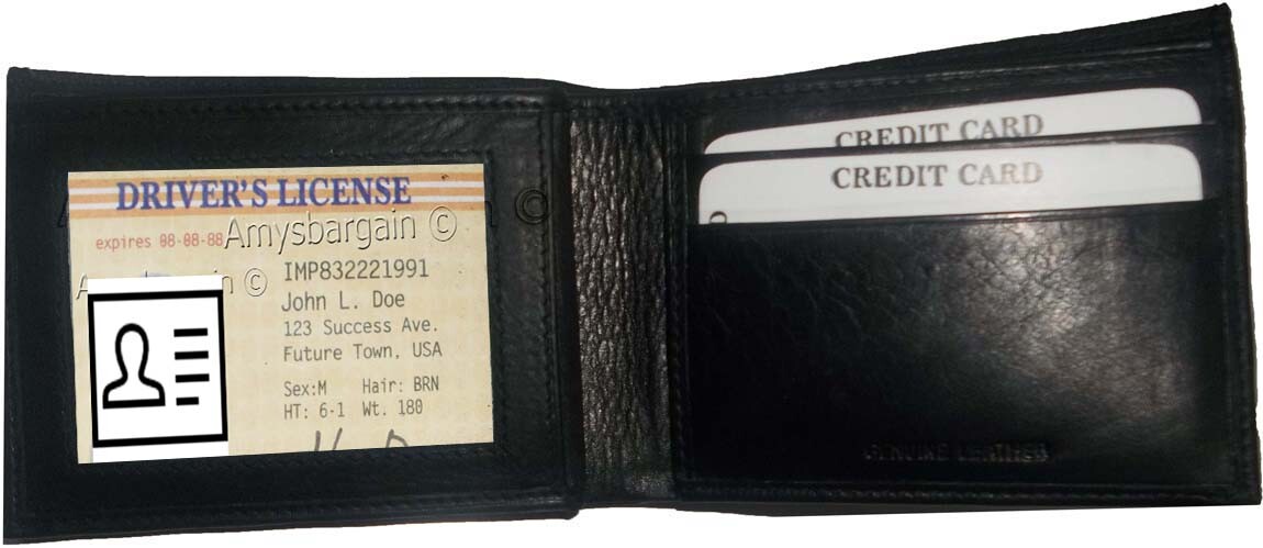 Man's wallet Lambskin Genuine Leather wallet 3 billfolds ID 6 cards slots BN - Image 7