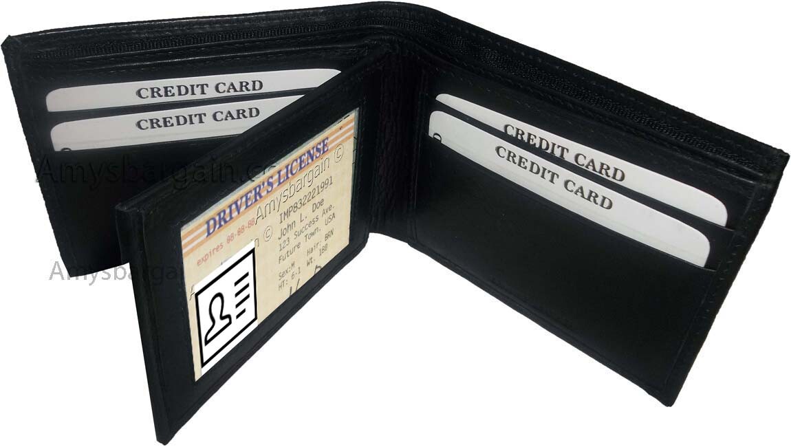 Man's wallet Lambskin Genuine Leather wallet 3 billfolds ID 6 cards slots BN - Image 8
