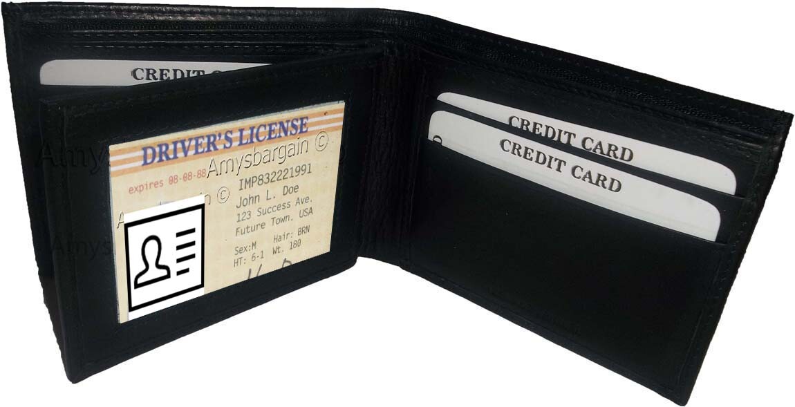 Man's wallet Lambskin Genuine Leather wallet 3 billfolds ID 6 cards slots BN