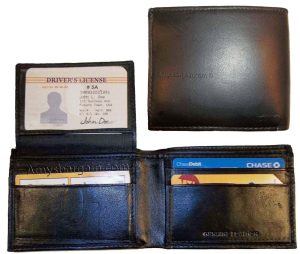 Man's wallet. skinny leather bi-fold wallet 6 bank card holder 2 bill space 1 ID - Image 8