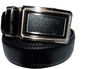 Men’s Belt Black Leather XL Automatic lock Dress / Casual belt adjustable belt - Image 10
