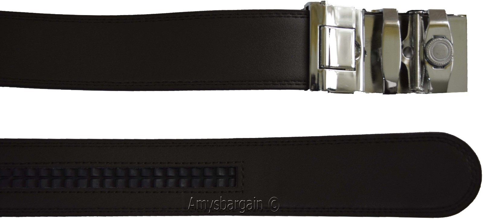 Men's Belt Up to 50” Leather Dress Belt Automtic Lock belt Quick lock belt New - Image 11