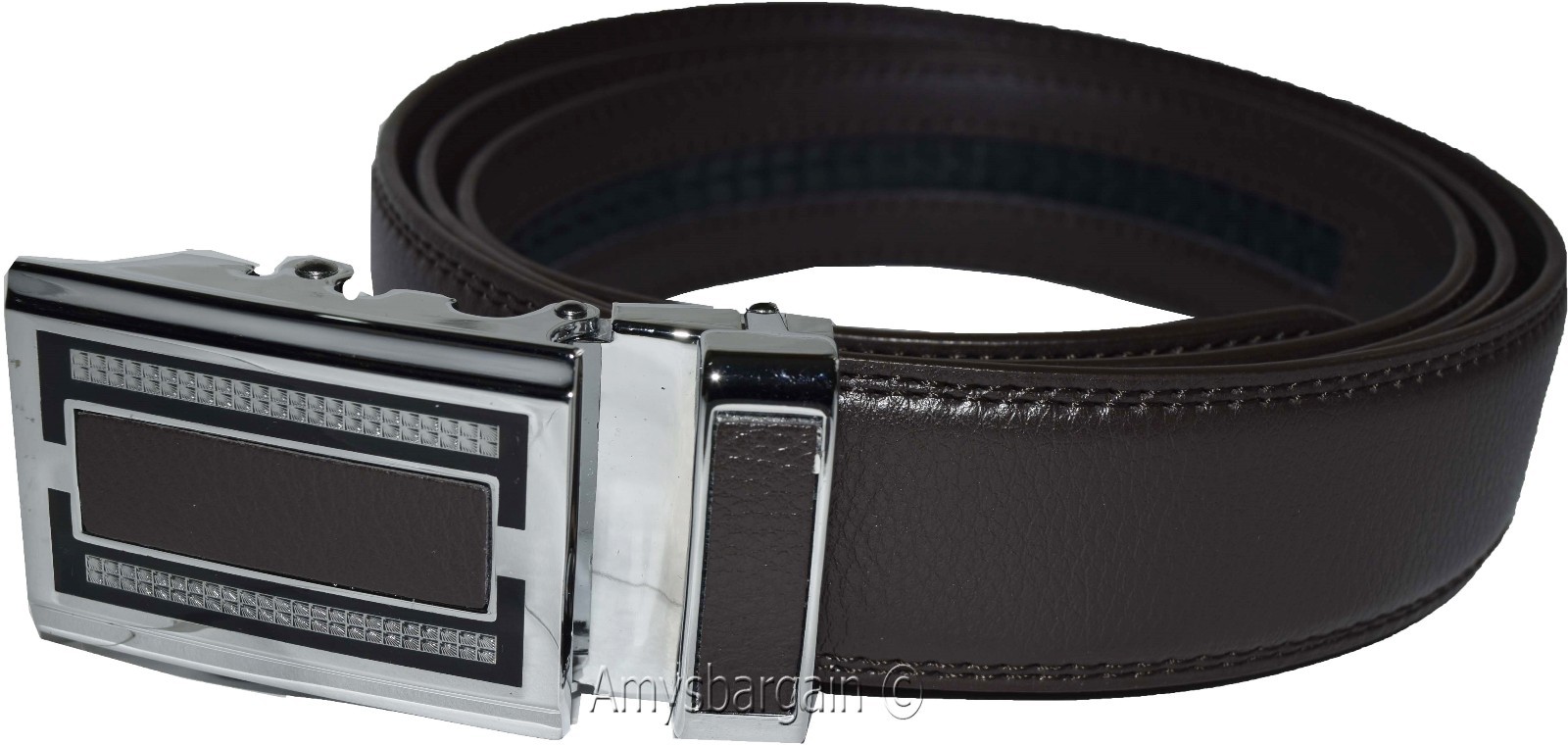 Men's Belt Up to 50” Leather Dress Belt Automtic Lock belt Quick lock belt New - Image 13