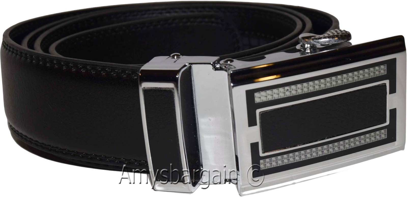 Men's Belt Up to 50” Leather Dress Belt Automtic Lock belt Quick lock belt New - Image 6