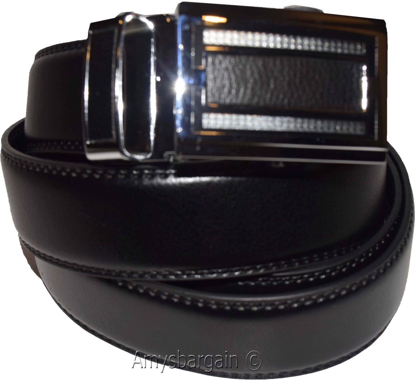 Men's Belt Up to 50” Leather Dress Belt Automtic Lock belt Quick lock belt New - Image 7