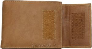 Men's Bifold Tan Wallet Genuine Leather Secure Billfold 6 card 2 ID Men's Wallet - Image 11