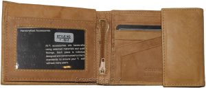 Men's Bifold Tan Wallet Genuine Leather Secure Billfold 6 card 2 ID Men's Wallet - Image 8
