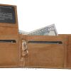 Men's Bifold Tan Wallet Genuine Leather Secure Billfold 6 card 2 ID Men's Wallet