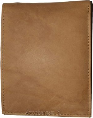 Men's Bifold Tan Wallet Genuine Leather Secure Billfold 6 card 2 ID Men's Wallet - Image 9