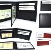 Men's RFID Black wallet 2-in-1 genune leather protect IDs credit cards in box.