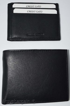 Men's RFID Black wallet 2-in-1 genune leather protect IDs credit cards in box. - Image 13