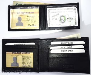 Men's RFID Black wallet 2-in-1 genune leather protect IDs credit cards in box. - Image 14