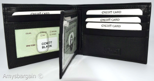 Men's RFID Black wallet 2-in-1 genune leather protect IDs credit cards in box. - Image 3
