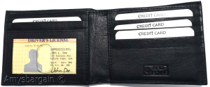 Men's RFID Black wallet 2-in-1 genune leather protect IDs credit cards in box. - Image 4