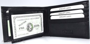 Men's RFID Black wallet 2-in-1 genune leather protect IDs credit cards in box. - Image 7