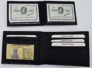 Men's RFID Black wallet 2-in-1 genune leather protect IDs credit cards in box. - Image 9