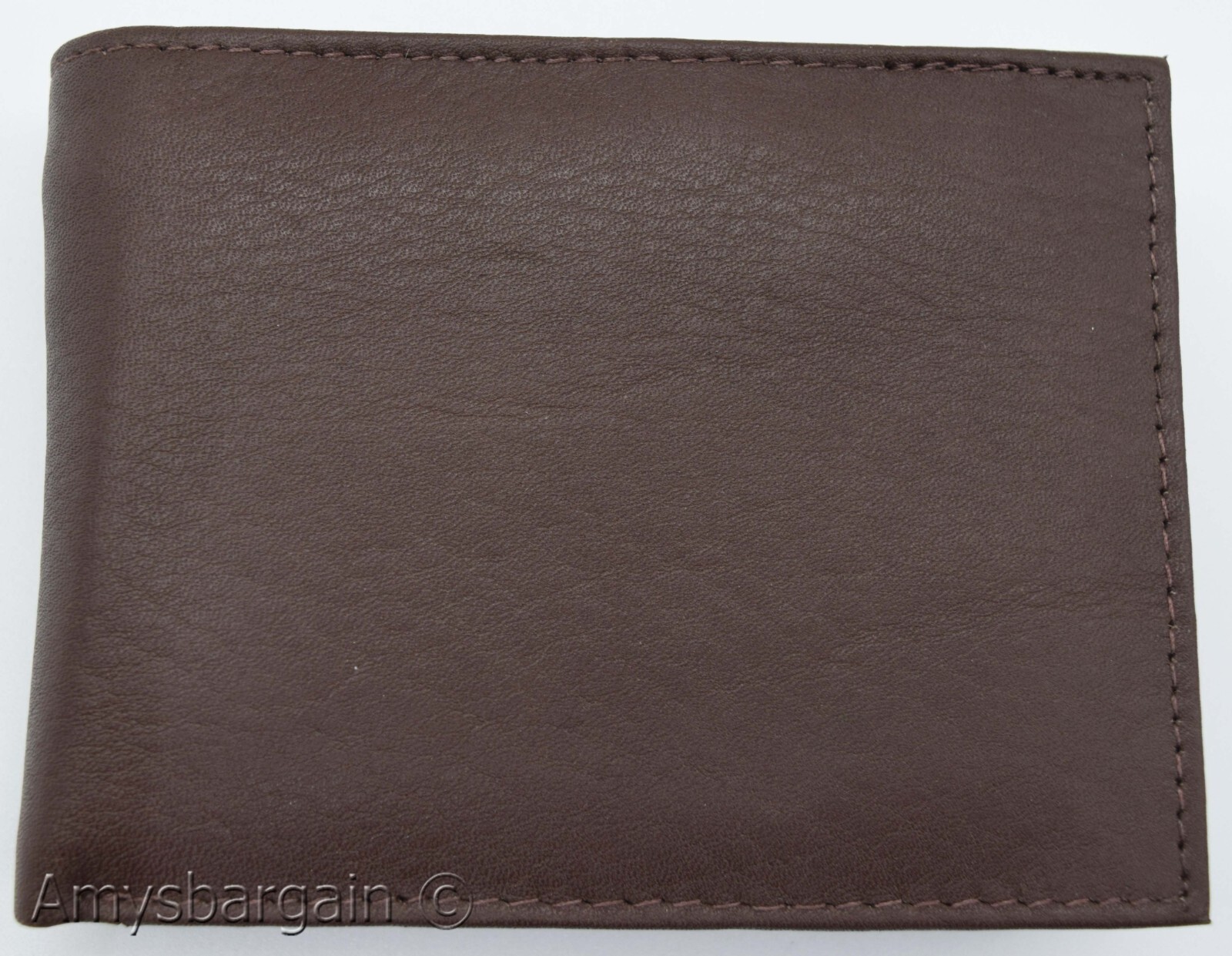 Men's RFID brown wallet bifold genuine leather protect IDs credit cards in box. - Image 12