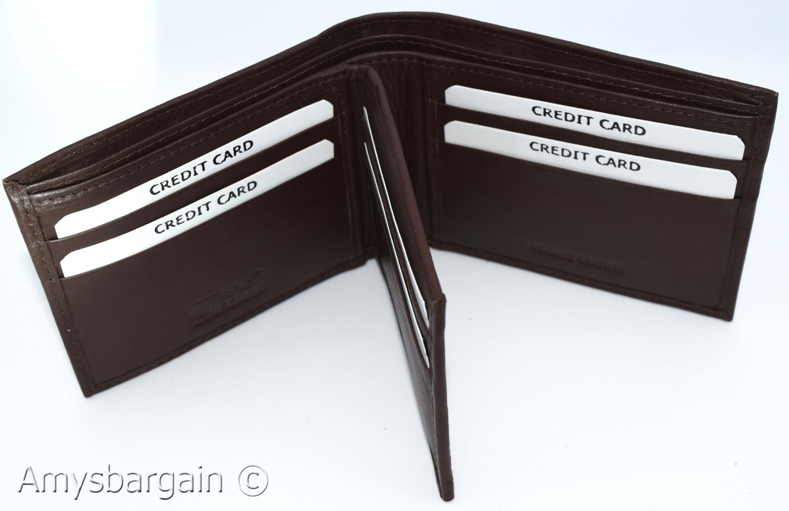 Men's RFID brown wallet bifold genuine leather protect IDs credit cards in box. - Image 14