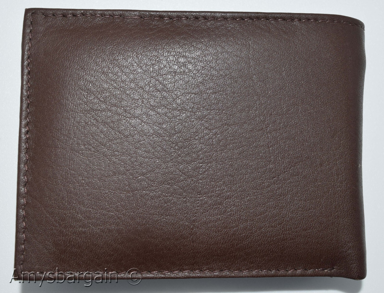 Men's RFID brown wallet bifold genuine leather protect IDs credit cards in box. - Image 4