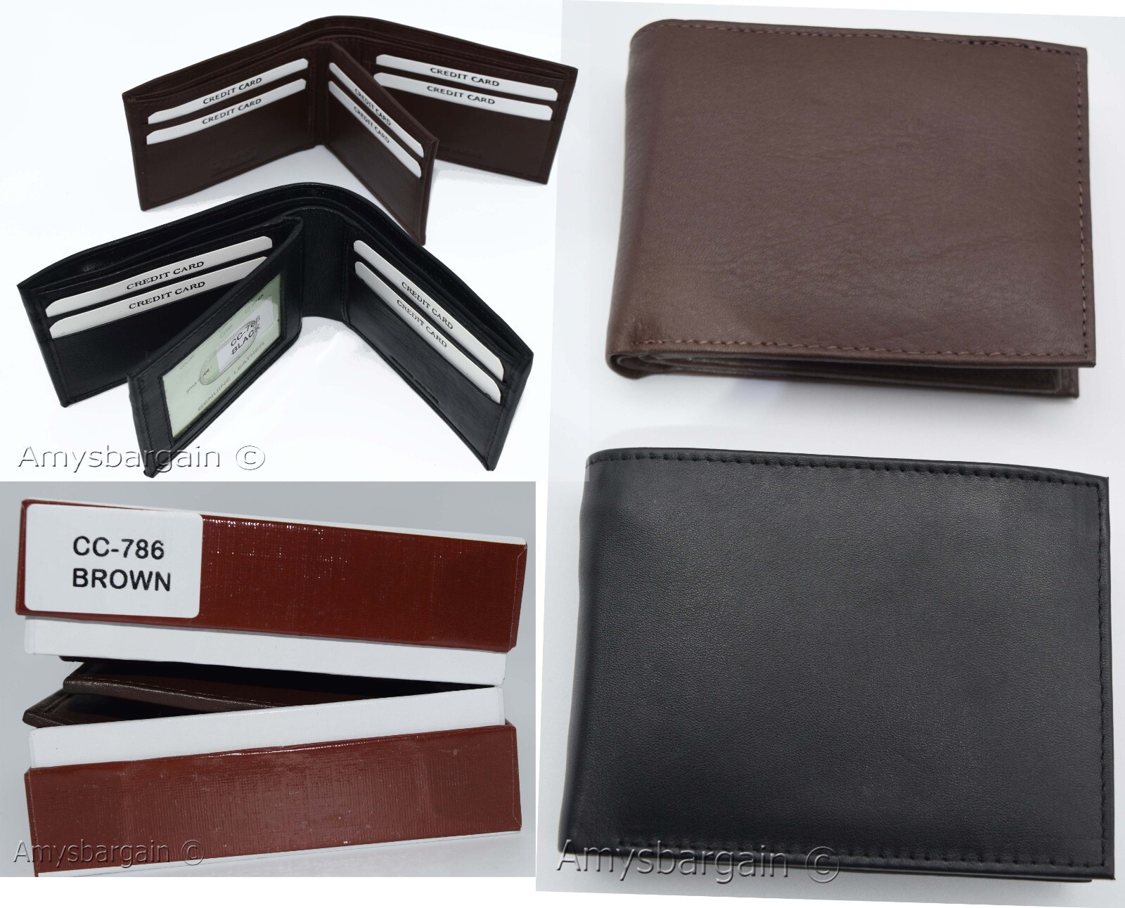 Men's RFID genuine leather bifold wallet protect IDs credit cards+ br new in box