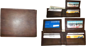 Men's Wallet Lot of 3 Bi fold Leather Wallet 12 Credit Cards 2 IDs 2 Bill pocket