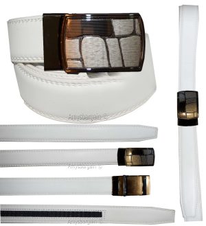 Men's belt. 43" Leather Dress/Casual Belt New Auto lock Buckle. Easy on off belt