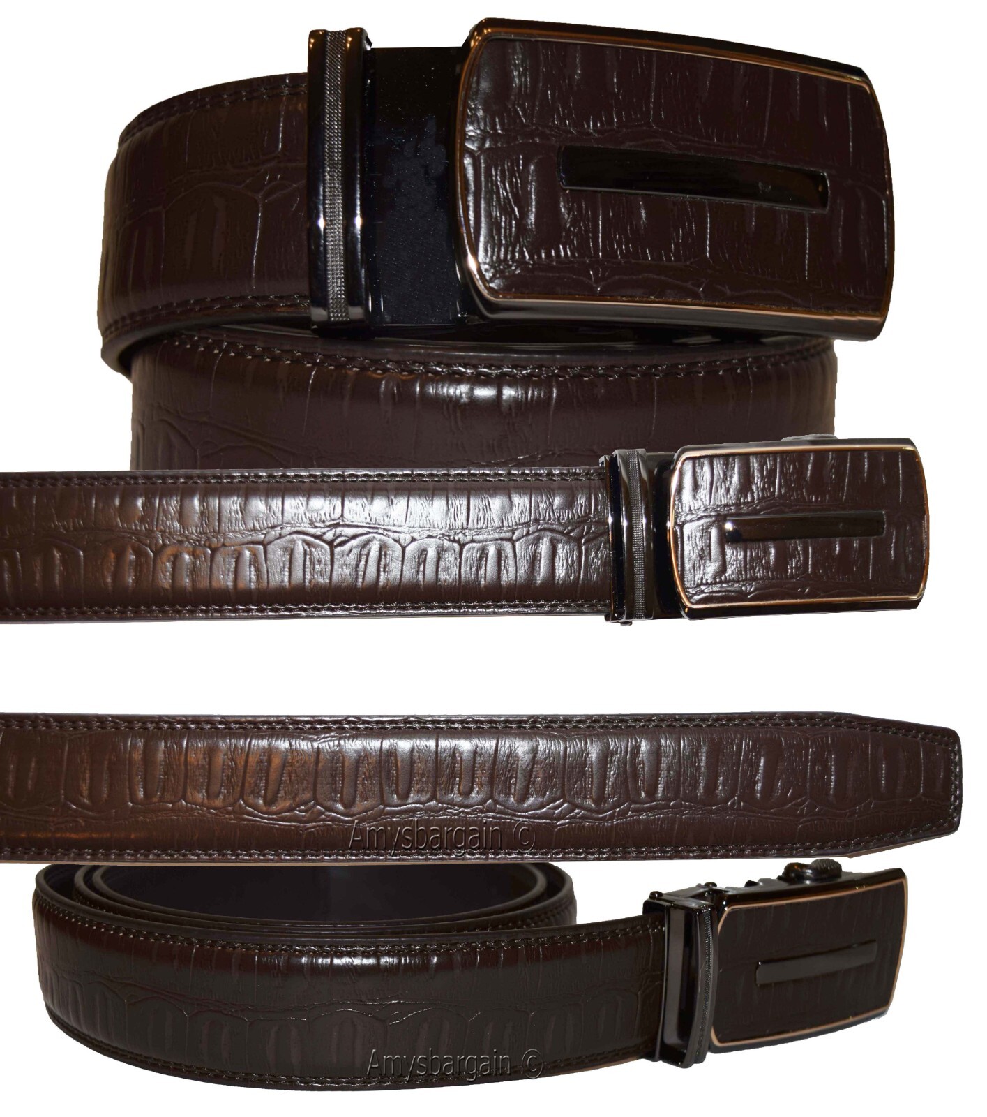 Men's belt alligator skin printed crocodile print leather men's new dress belt - Image 12
